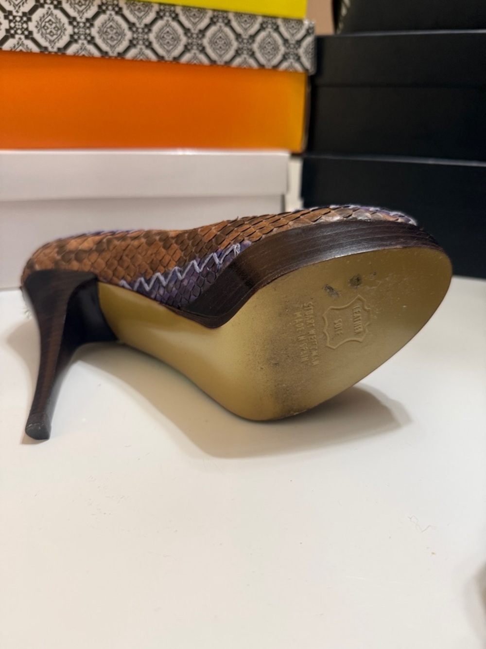 Stuart Weitzman Mayan Serape Python Heels - Picture 5 of 7